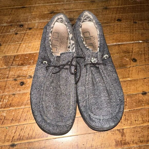 Hey Dudes Black Melange slip on comfortable 11 shoes - Picture 1 of 5